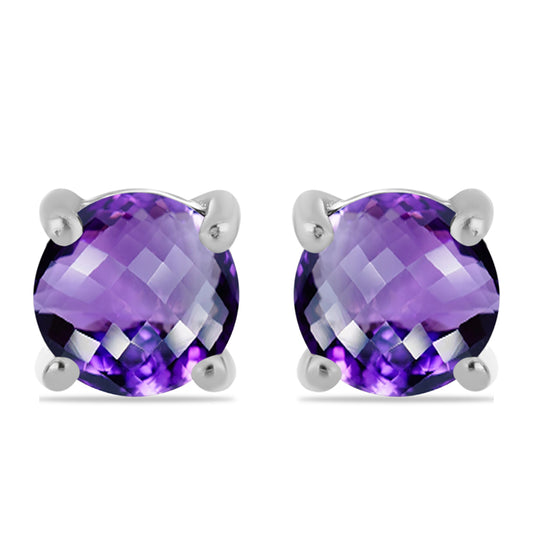 Strieborné Náušnice s Marockým Ametystom