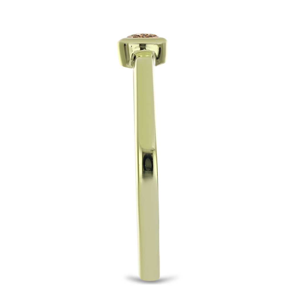 Pozlátený Strieborný Prsteň s Champagne Diamantom 4 