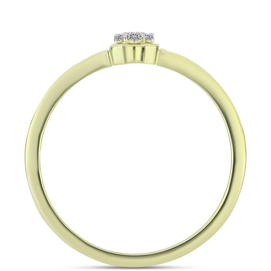 Pozlátený Strieborný Prsteň s Champagne Diamantom a Bielym Diamantom