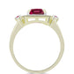 Pozlátený Strieborný Prsteň s Madagaskarským Rubínom a Bielym Topásom