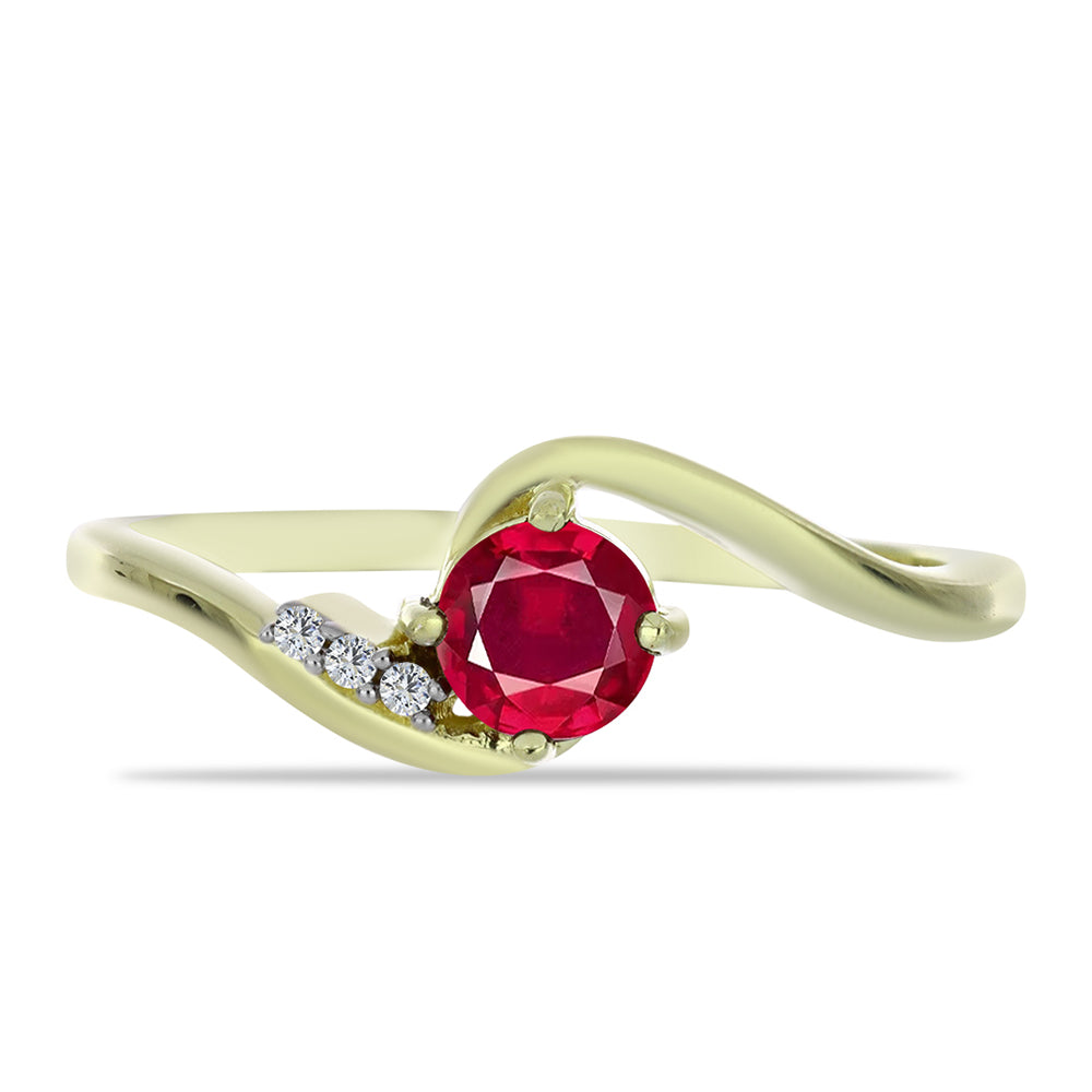 Pozlátený Strieborný Prsteň s Madagaskarským Rubínom a Bielym Topásom 1 
