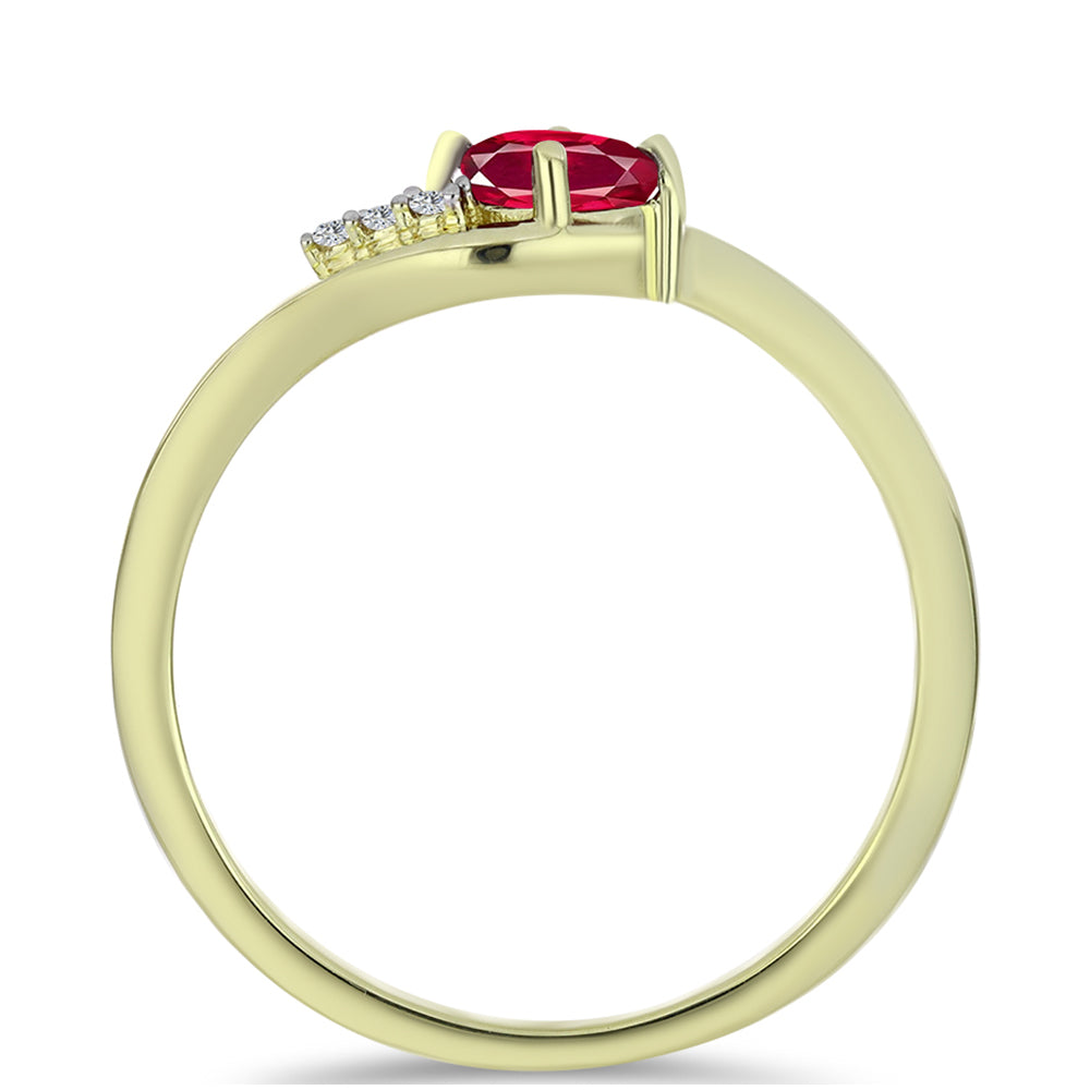 Pozlátený Strieborný Prsteň s Madagaskarským Rubínom a Bielym Topásom