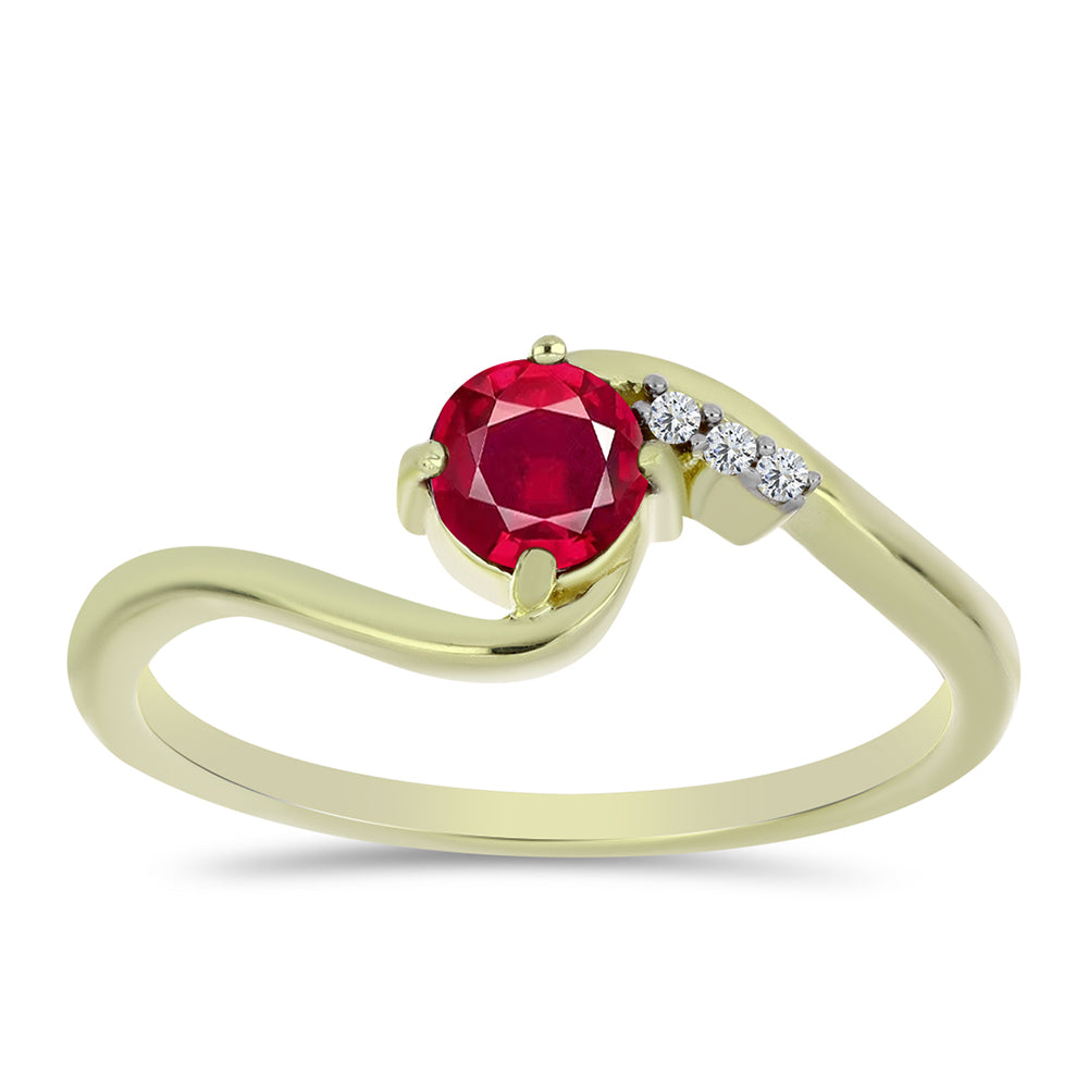 Pozlátený Strieborný Prsteň s Madagaskarským Rubínom a Bielym Topásom