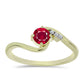 Pozlátený Strieborný Prsteň s Madagaskarským Rubínom a Bielym Topásom
