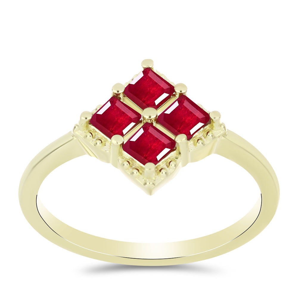 Pozlátený Strieborný Prsteň s Madagaskarským Rubínom 3 
