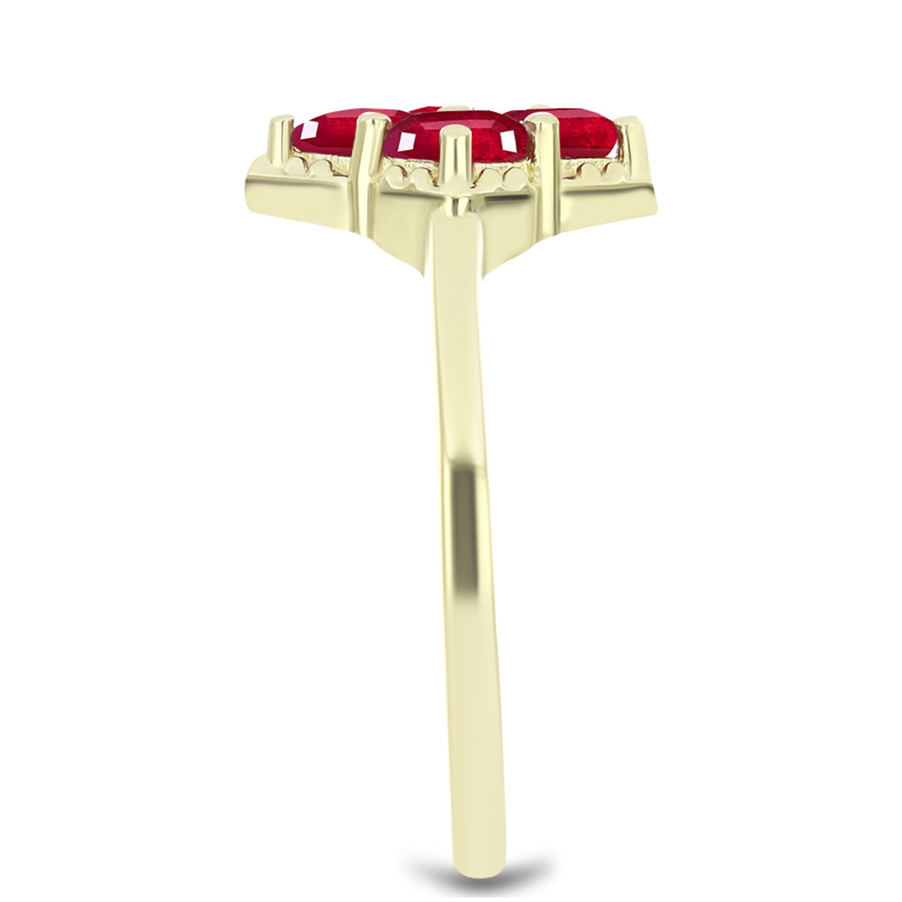 Pozlátený Strieborný Prsteň s Madagaskarským Rubínom 4 