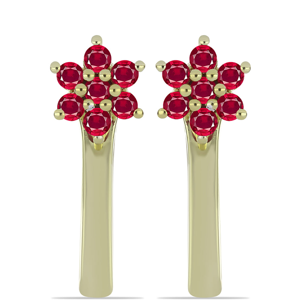 Pozlátené Strieborné Sada s Madagaskarským Rubínom a Brazílskym Smaragdom ( Náušnice )