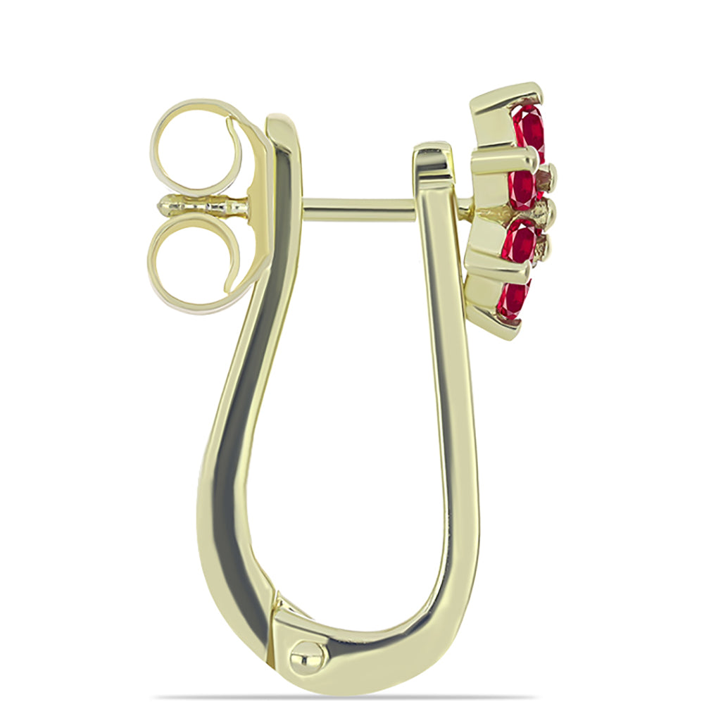 Pozlátené Strieborné Sada s Madagaskarským Rubínom a Brazílskym Smaragdom ( Náušnice )