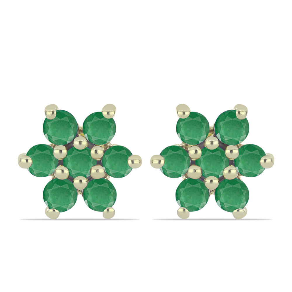 Pozlátené Strieborné Sada s Madagaskarským Rubínom a Brazílskym Smaragdom ( Náušnice )