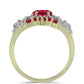 Pozlátený Strieborný Prsteň s Madagaskarským Rubínom a Bielym Topásom