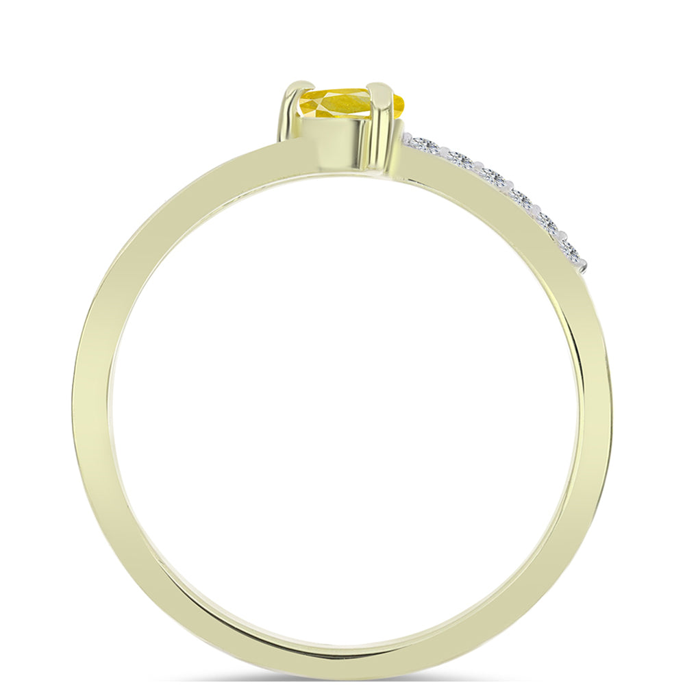 Pozlátený Strieborný Prsteň s Roseberským Žltým Zafírom a Bielym Topásom 3 