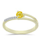 Pozlátený Strieborný Prsteň s Roseberským Žltým Zafírom a Bielym Topásom