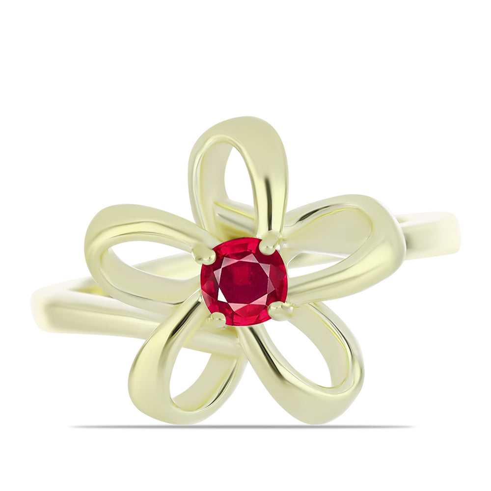 Pozlátený Strieborný Prsteň s Madagaskarským Rubínom 1 