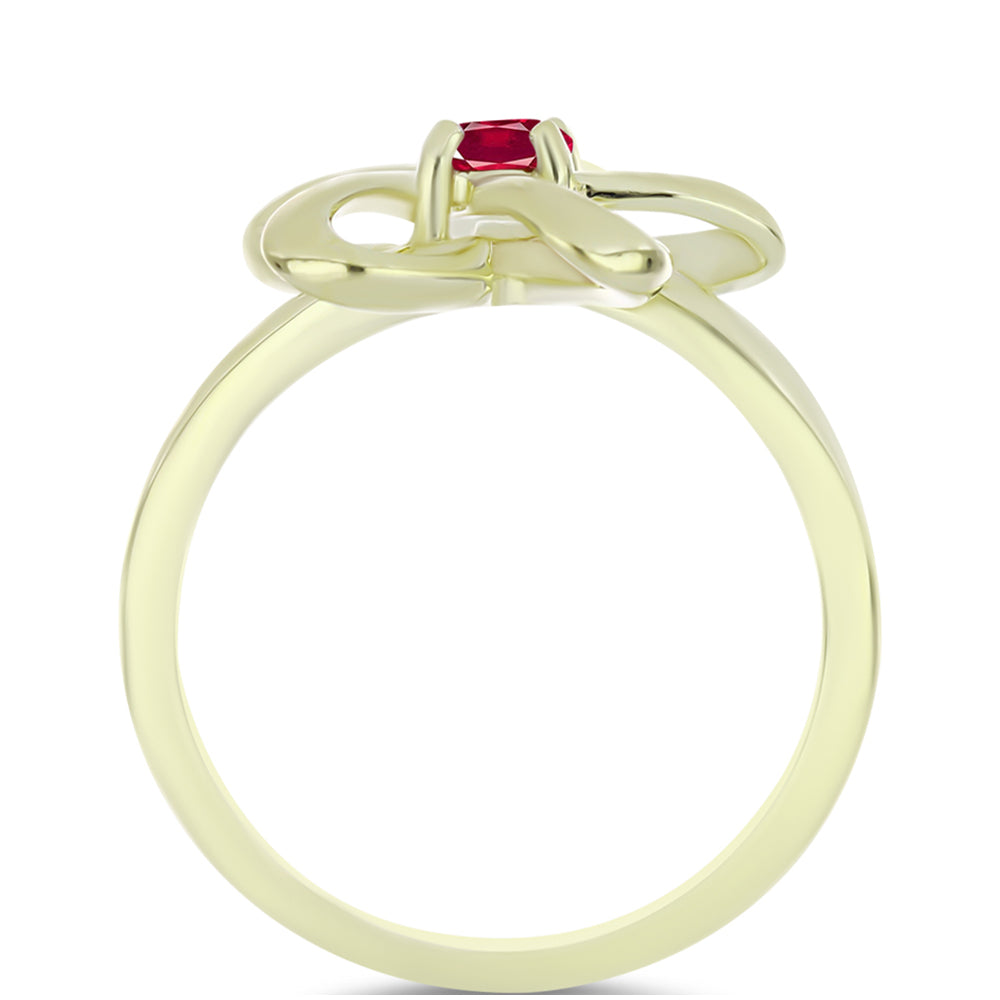 Pozlátený Strieborný Prsteň s Madagaskarským Rubínom 2 
