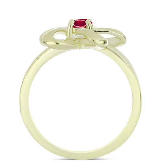Pozlátený Strieborný Prsteň s Madagaskarským Rubínom