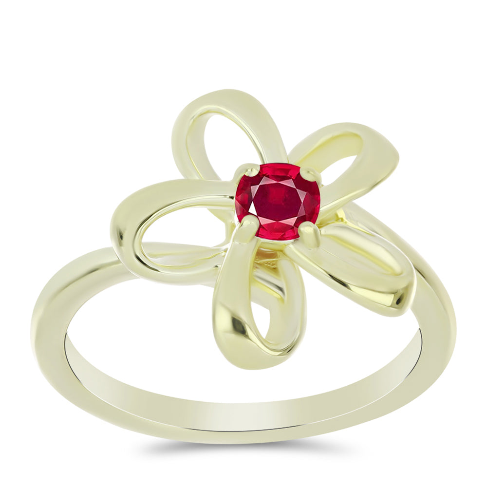 Pozlátený Strieborný Prsteň s Madagaskarským Rubínom