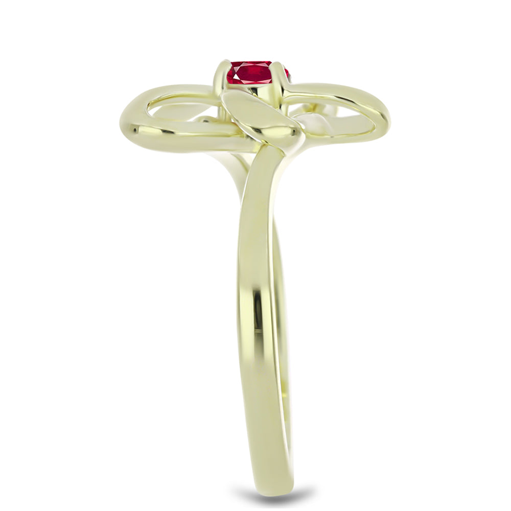 Pozlátený Strieborný Prsteň s Madagaskarským Rubínom 4 