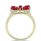 Pozlátený Strieborný Prsteň s Madagaskarským Rubínom a Bielym Topásom