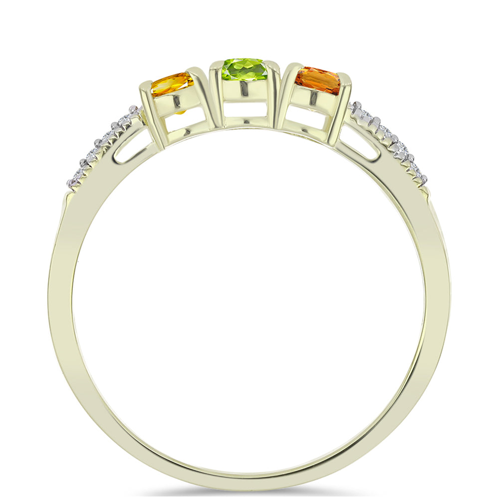 Pozlátený Strieborný Prsteň s Dúhovým Zafírom a Bielym Topásom 3 