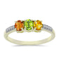 Pozlátený Strieborný Prsteň s Dúhovým Zafírom a Bielym Topásom