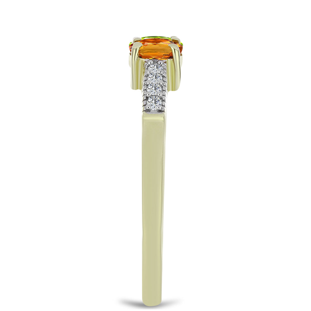 Pozlátený Strieborný Prsteň s Dúhovým Zafírom a Bielym Topásom 4 