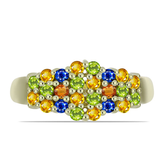 Pozlátený Strieborný Prsteň s Dúhovým Zafírom