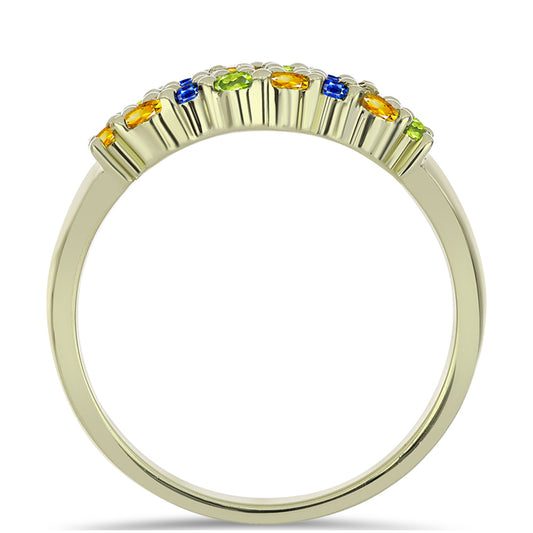 Pozlátený Strieborný Prsteň s Dúhovým Zafírom