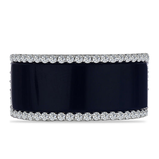 Pozlátený Strieborný Prsteň s so Suwarským Čiernym Ónyxom a Bielym Topásom