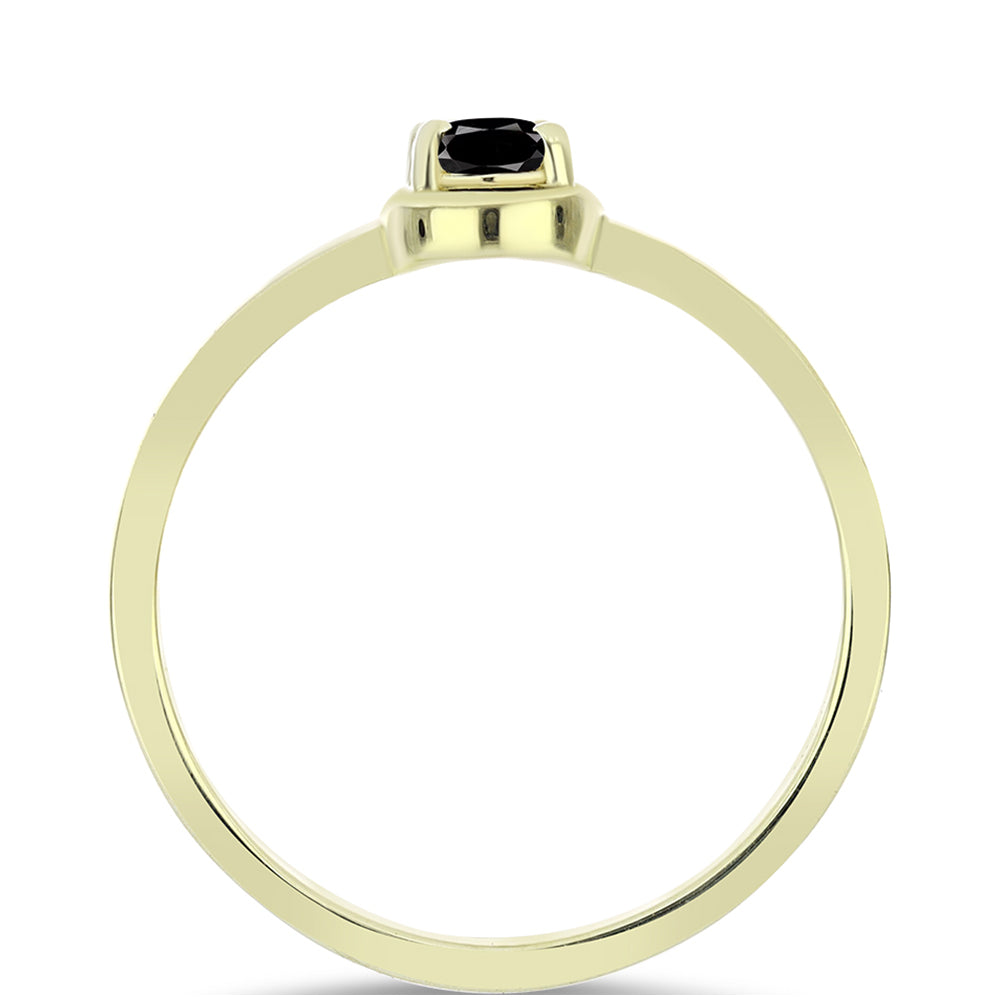 Pozlátený Strieborný Prsteň s so Suwarským Čiernym Ónyxom