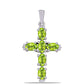 Kríž Strieborný Prívesok s Changbaiskym Olivínom