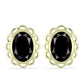 Pozlátené Strieborné Náušnice s so Suwarským Čiernym Ónyxom