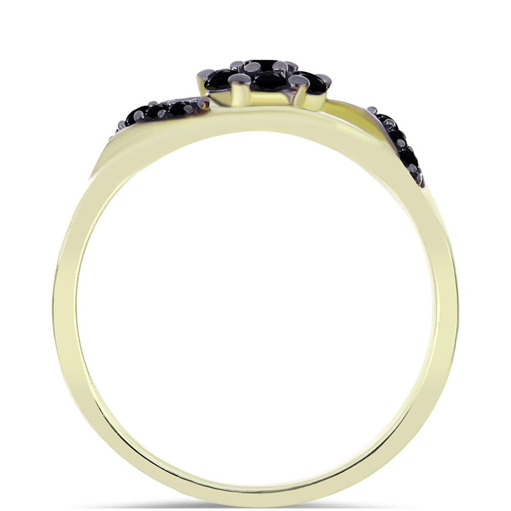 Pozlátený Strieborný Prsteň s so Suwarským Čiernym Ónyxom 2 