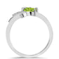 Strieborný Prsteň s Changbaiskym Olivínom a Bielym Topásom