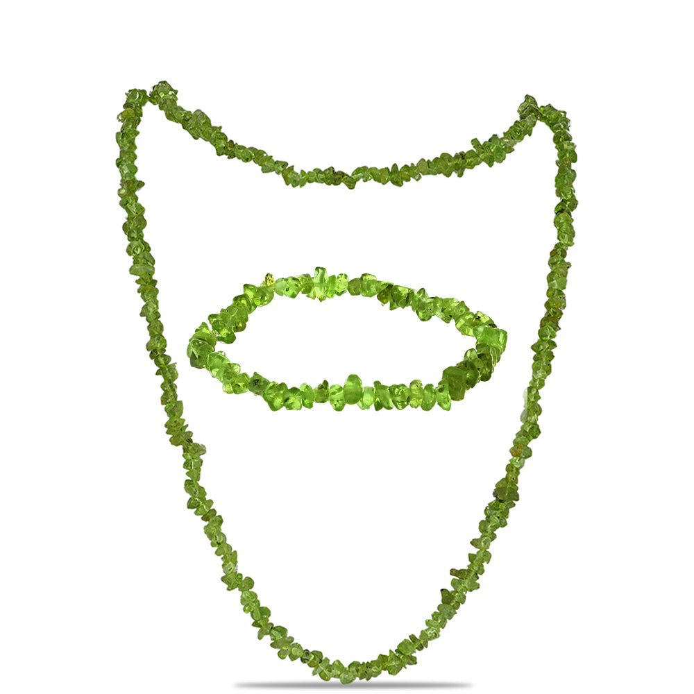 Nugetové Sada s Changbaiskym Olivínom ( Náhrdelník+Náramok ) 1 