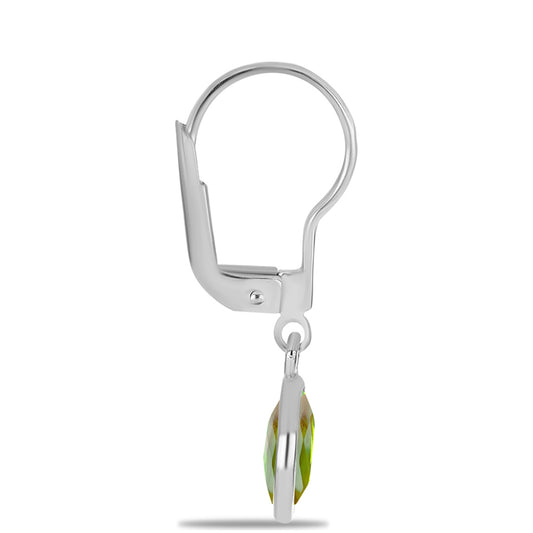 Strieborné Náušnice s Changbaiskym Olivínom