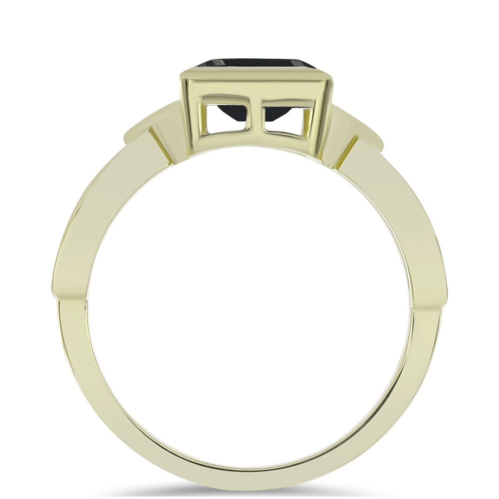 Pozlátený Strieborný Prsteň s so Suwarským Čiernym Ónyxom