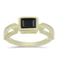 Pozlátený Strieborný Prsteň s so Suwarským Čiernym Ónyxom