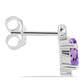 Strieborné Náušnice s Rose De France Ametystom a Bielym Topásom