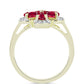Pozlátený Strieborný Prsteň s Madagaskarským Rubínom a Bielym Topásom