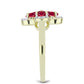 Pozlátený Strieborný Prsteň s Madagaskarským Rubínom a Bielym Topásom