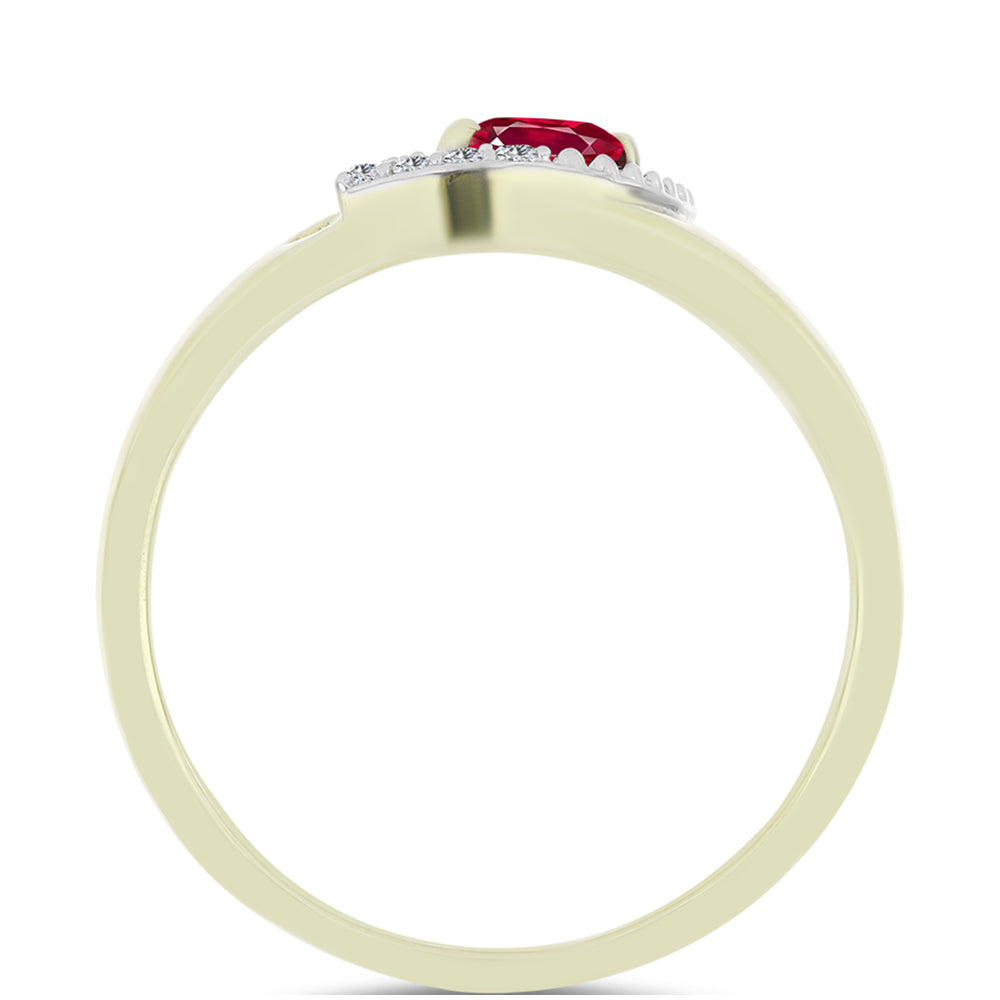 Pozlátený Strieborný Prsteň s Madagaskarským Rubínom a Bielym Topásom