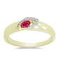 Pozlátený Strieborný Prsteň s Madagaskarským Rubínom a Bielym Topásom