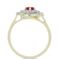 Pozlátený Strieborný Prsteň s Madagaskarským Rubínom a Bielym Topásom