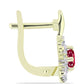 Pozlátené Strieborné Náušnice s Madagaskarským Rubínom a Bielym Topásom