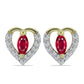 Pozlátené Strieborné Náušnice s Madagaskarským Rubínom a Bielym Topásom