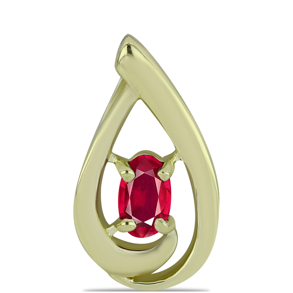 Pozlátený Strieborný Prívesok s Madagaskarským Rubínom