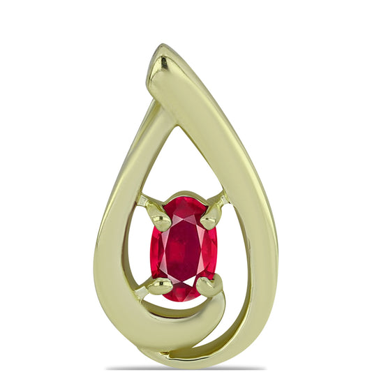 Pozlátený Strieborný Prívesok s Madagaskarským Rubínom