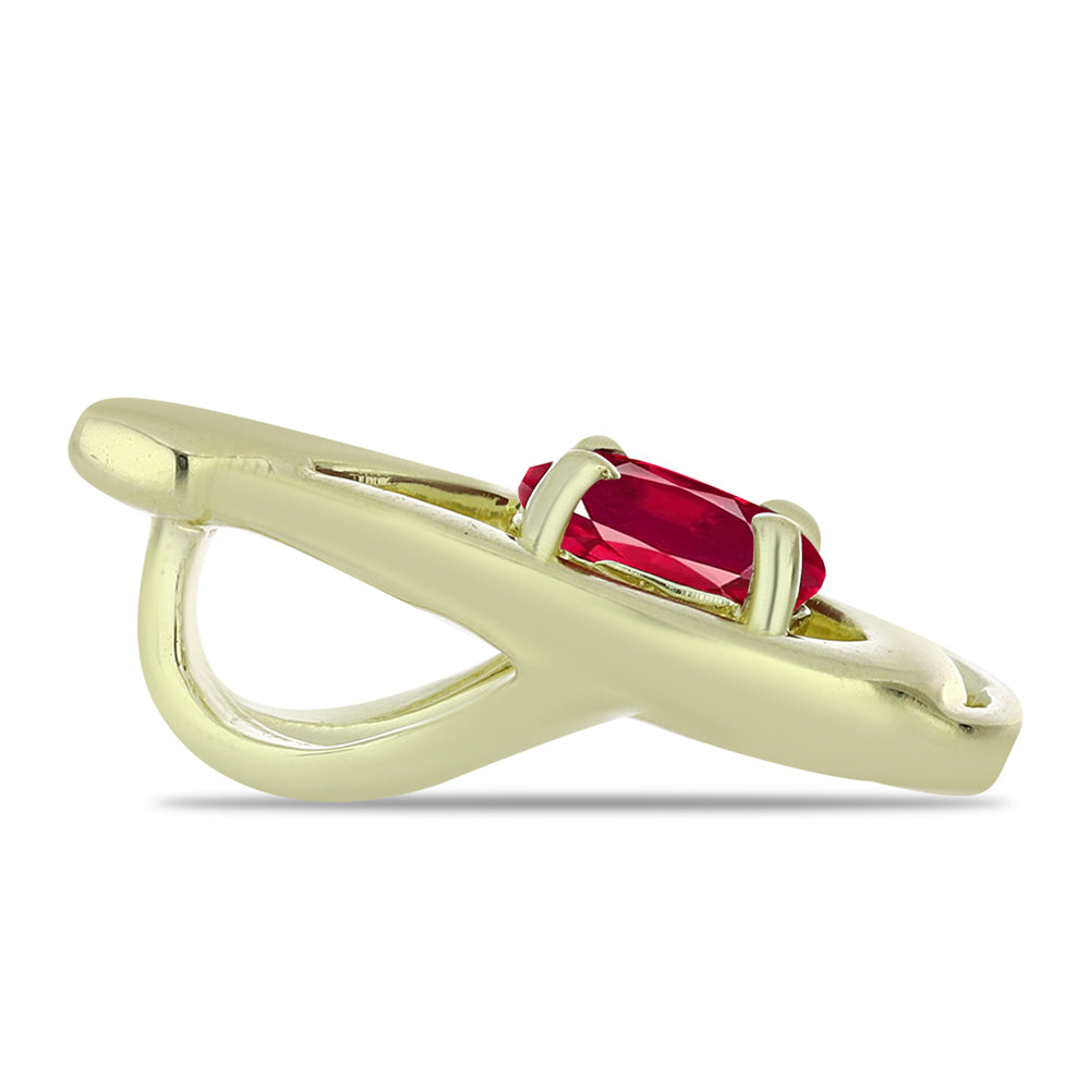 Pozlátený Strieborný Prívesok s Madagaskarským Rubínom 2 