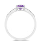 Strieborný Prsteň s Rose De France Ametystom a Bielym Topásom