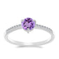Strieborný Prsteň s Rose De France Ametystom a Bielym Topásom